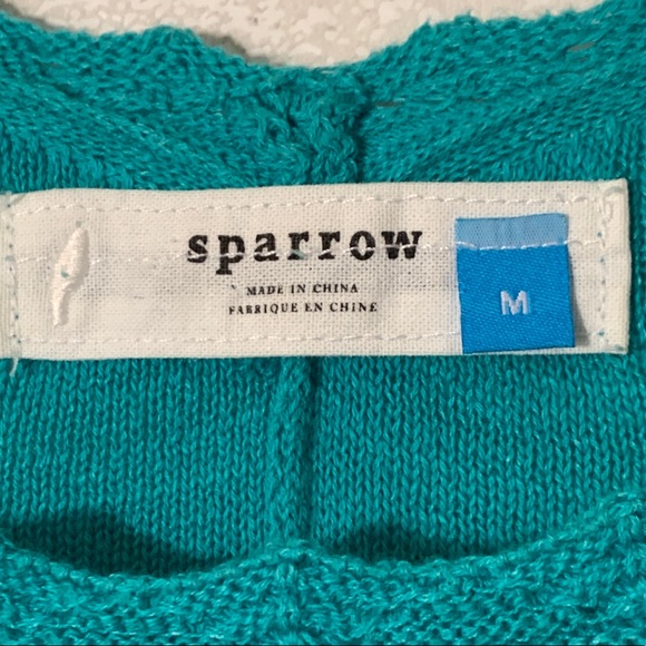 Anthropologie Sparrow Crochet Turquoise Sweater M - Picture 4 of 7
